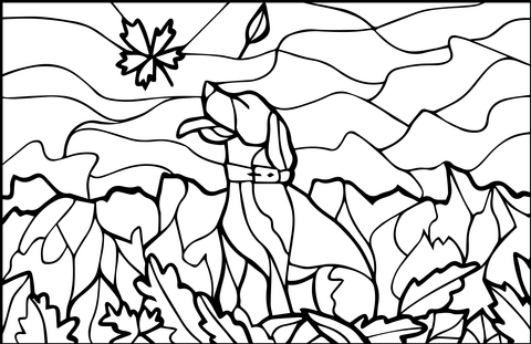 Dog Stained Glass Coloring Page